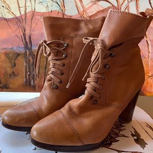 JCREW brown leather lace up ankle boots-9